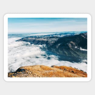 Central Switzerland Panorama - Sea of Fog Covering Lake Zug Sticker